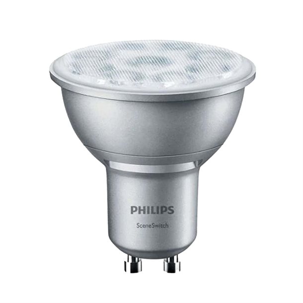 Philips Sceneswitch 3-trin dæmpbar LED pære GU10 4,5 watt med 350 lumen (svare til 50W) 322263840041